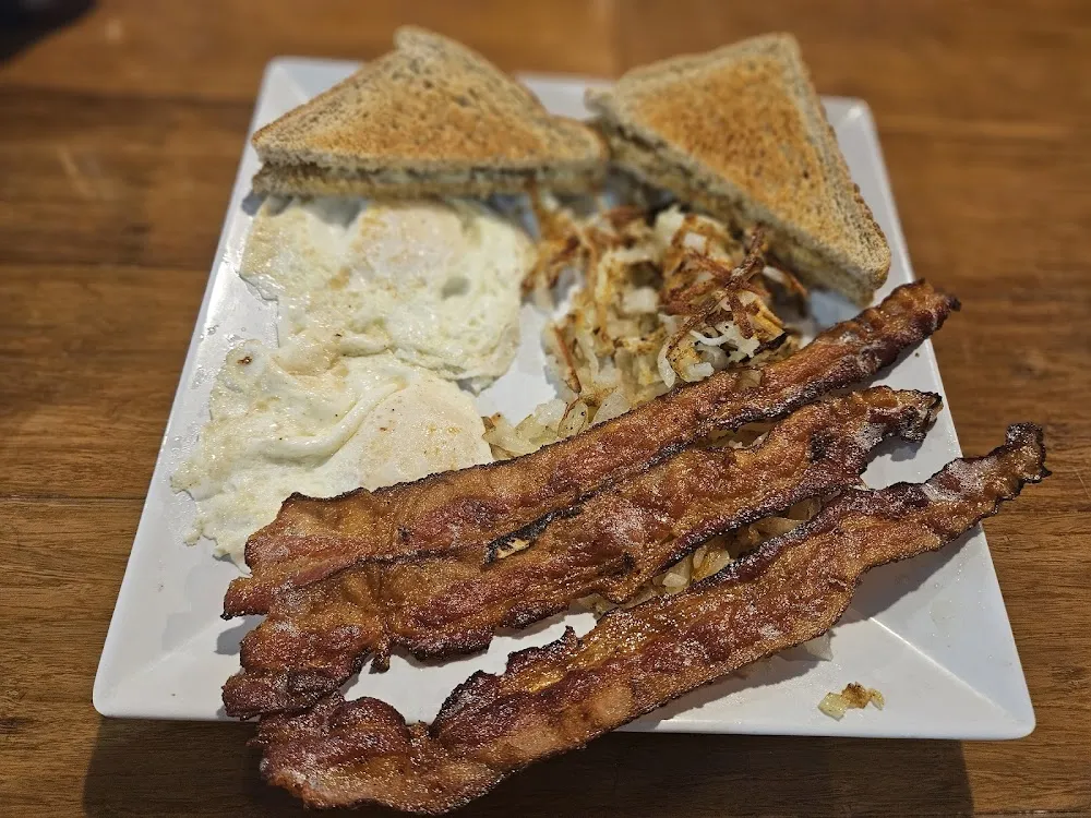 2eggs over Medium Bacon Taters and Toast