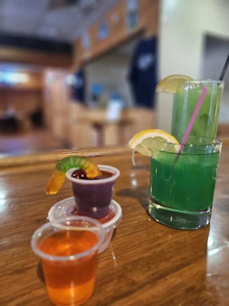 Electric Frog and Slimy Frog Drinks Jello Shots